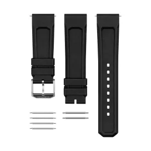 3-PIECE RUBBER STRAP KIT, BLACK, 22MM