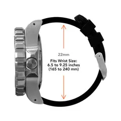 3-PIECE RUBBER STRAP KIT, BLACK, 22MM