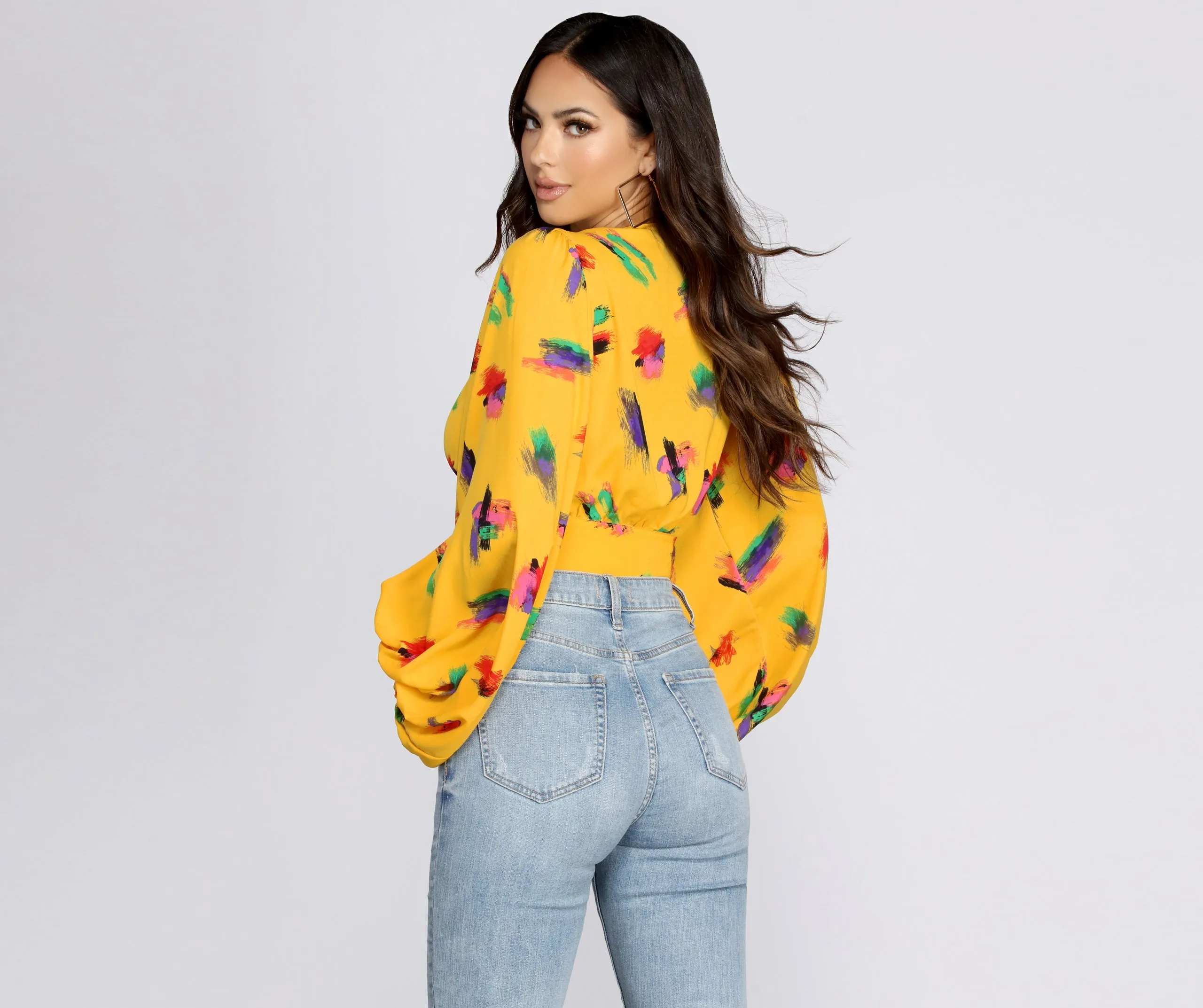 Artsy Girl Balloon Sleeve Blouse