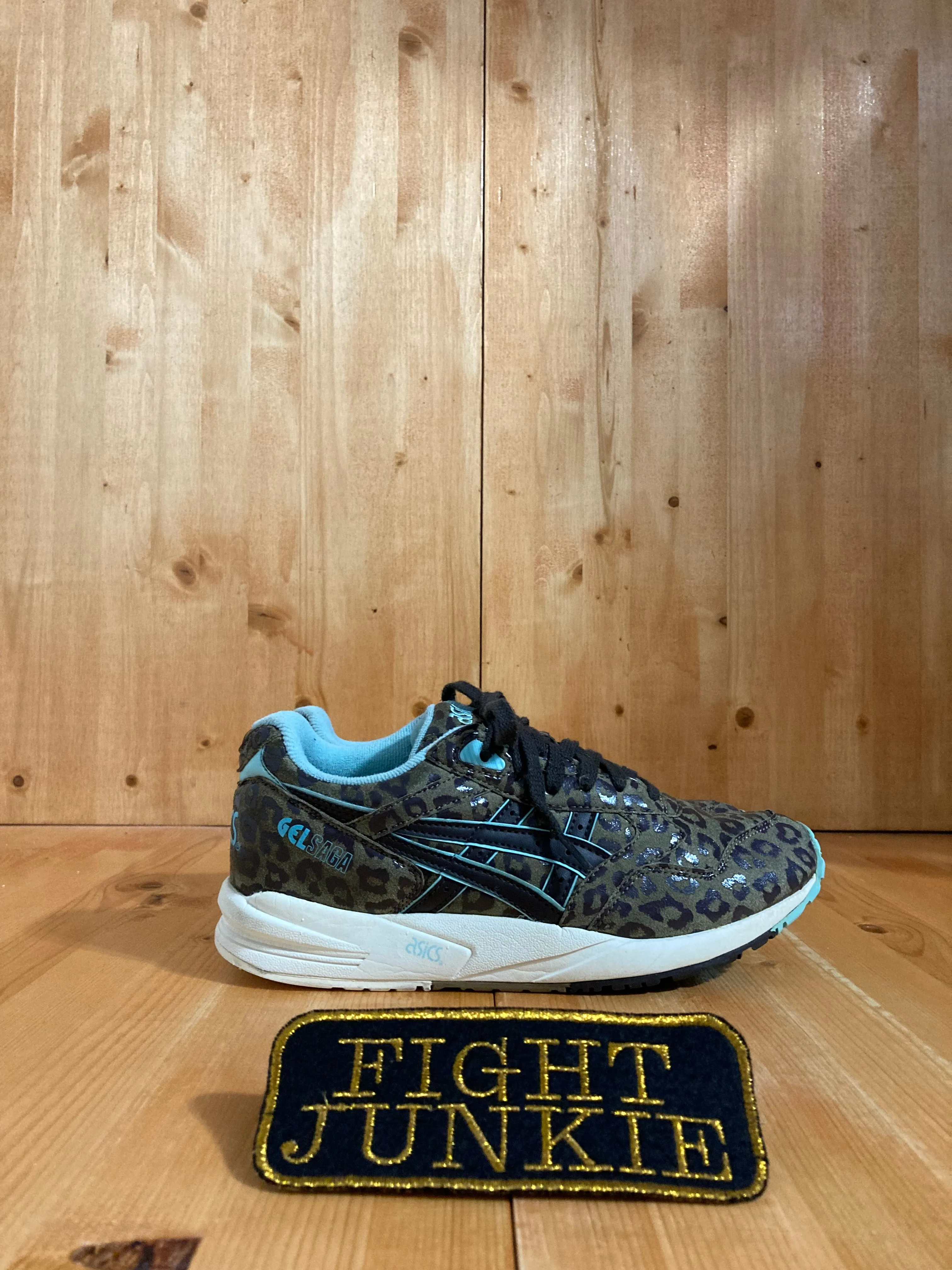 ASICS GEL SAGA Youth Size 7 Running Training Shoes Sneakers Leopard Brown H437J