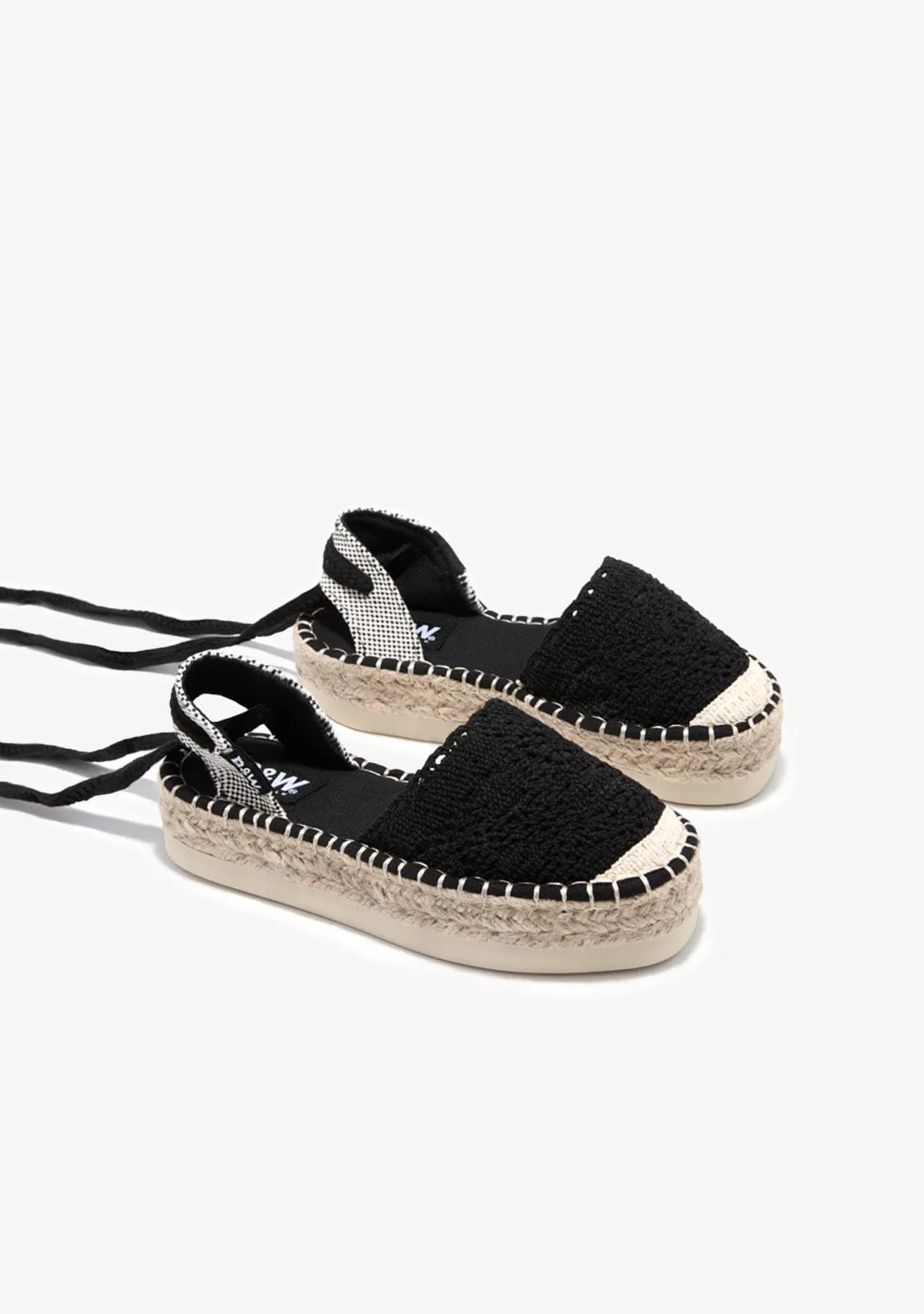 Black Crochet Espadrilles B&W