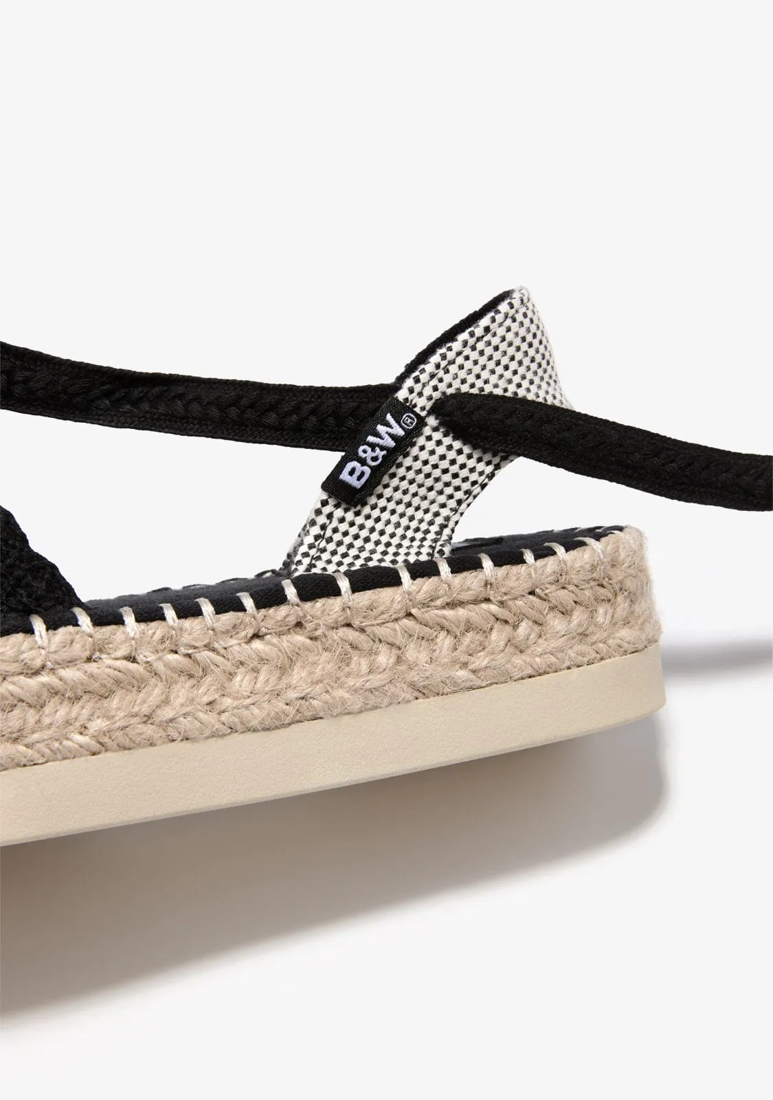 Black Crochet Espadrilles B&W