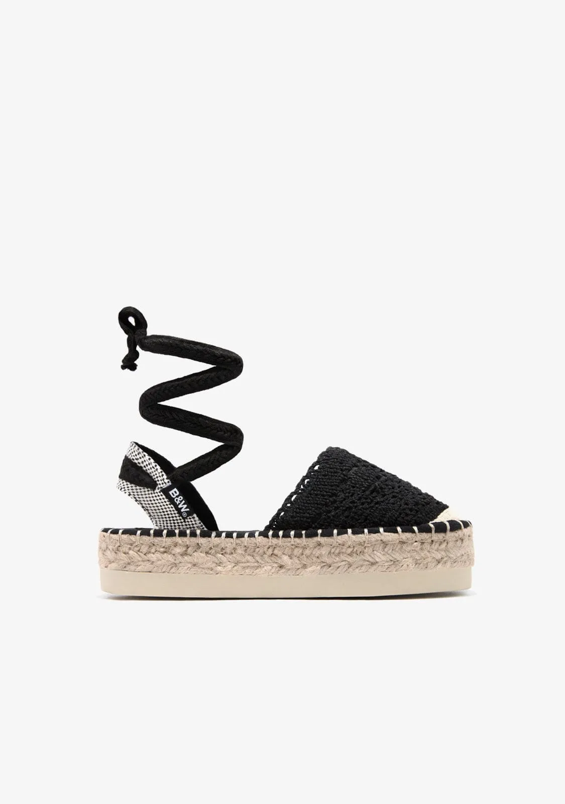 Black Crochet Espadrilles B&W