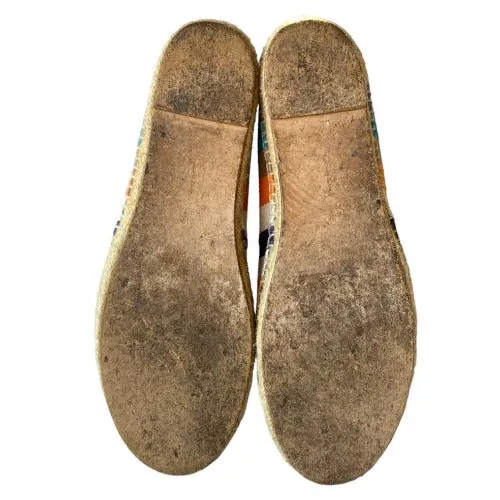 CELINE Phoebe Philo Multicolor Striped Canvas Espadrille Flats, Size 40