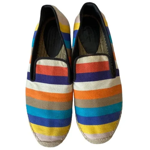 CELINE Phoebe Philo Multicolor Striped Canvas Espadrille Flats, Size 40