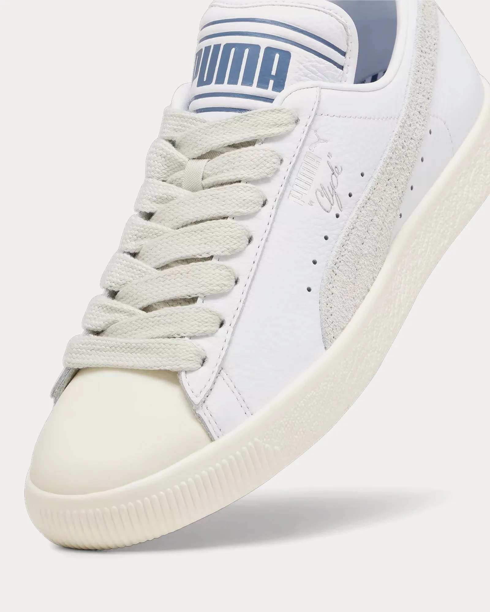 Clyde Pristine / Sedate Grey / Puma White Low Top Sneakers