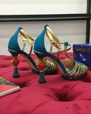 DolGa Pumps Gold/Blue For Women DG Shoes