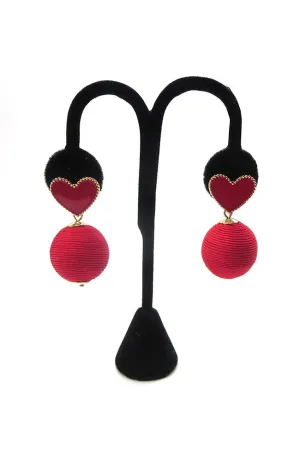 Epoxy Heart Ball Earrings