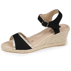 Espadrilles Femme détail doré talon corde