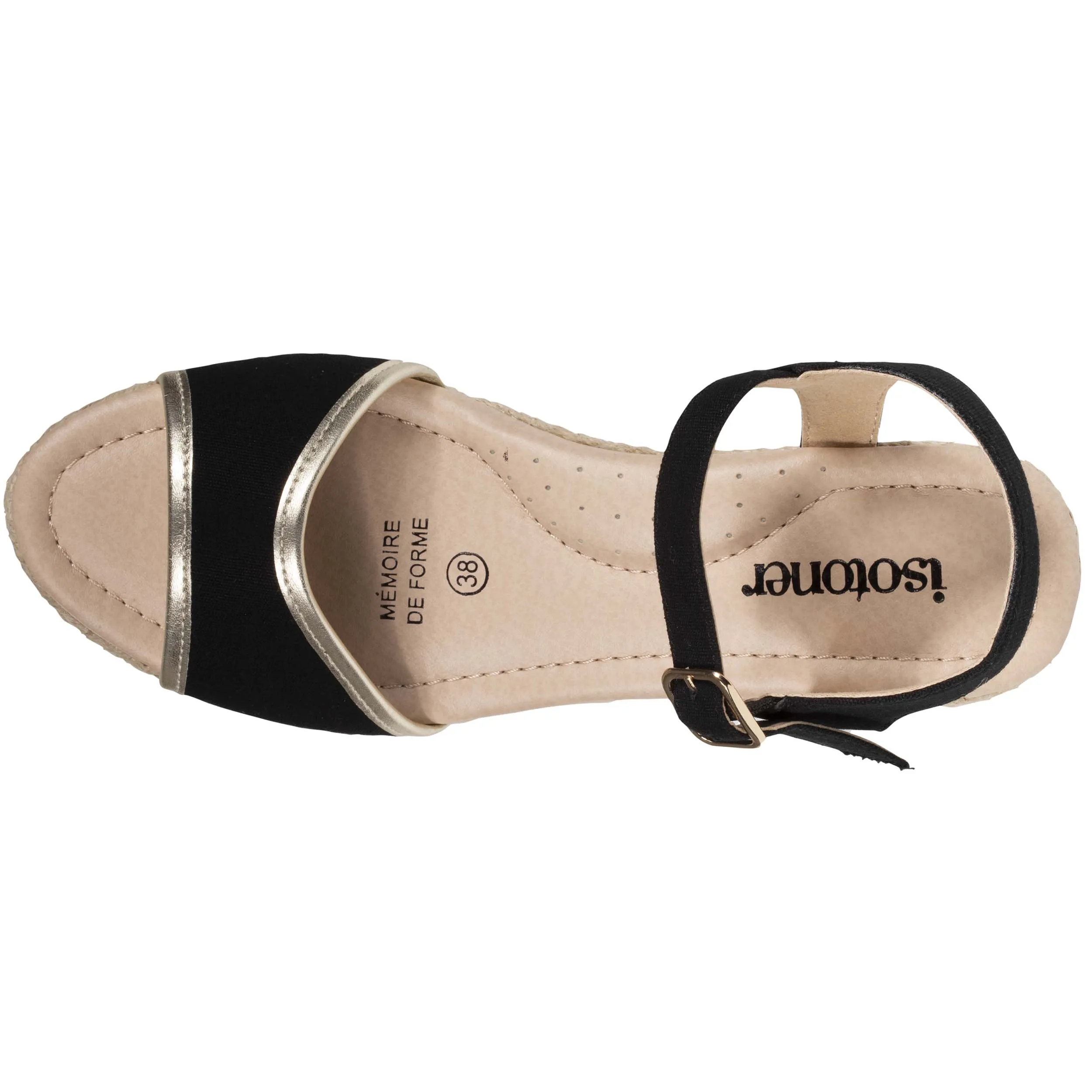 Espadrilles Femme détail doré talon corde