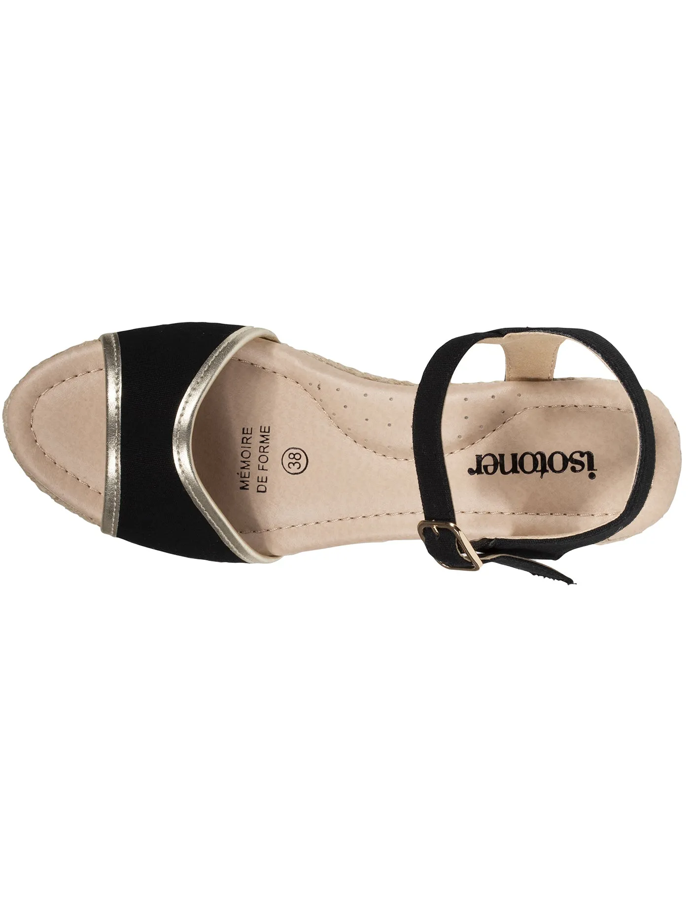 Espadrilles Femme détail doré talon corde