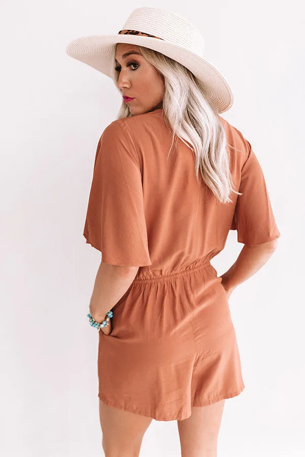 Knot In A Million Years Romper In Camel