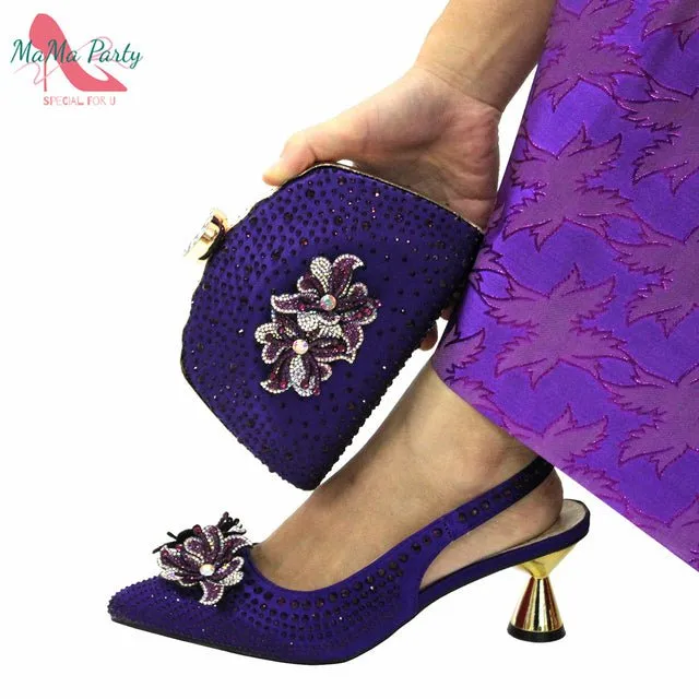 MAMA PARTY Subtle Slingback Pointed Toe Shoes with Matching Bag