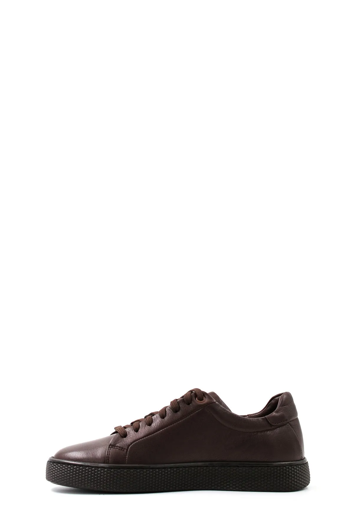 Men's Classic Brown Leather Sneakers with Sturdy Sole and Minimalist Design - Wessi