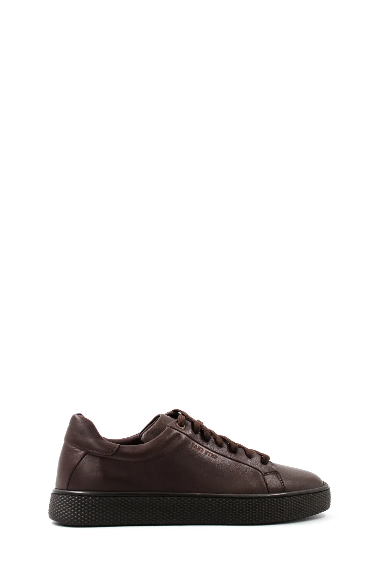 Men's Classic Brown Leather Sneakers with Sturdy Sole and Minimalist Design - Wessi