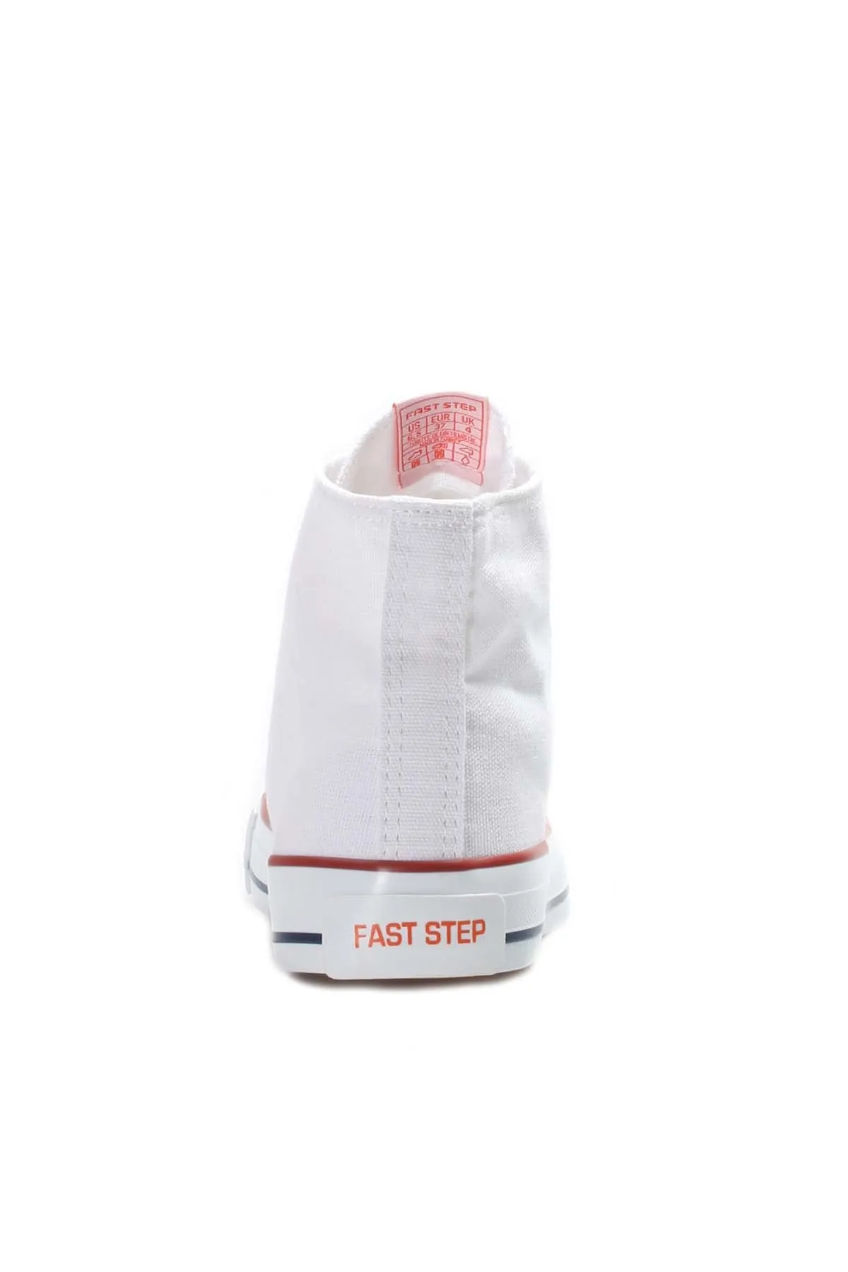 Men's White High-Top Canvas Sneakers with Red Stripe Detail - Wessi