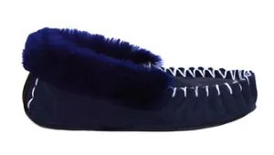 MOCCASINS Adults Navy Slippers