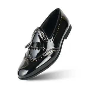 Monkstory Multi-Studded Slip Ons -  Patent Black