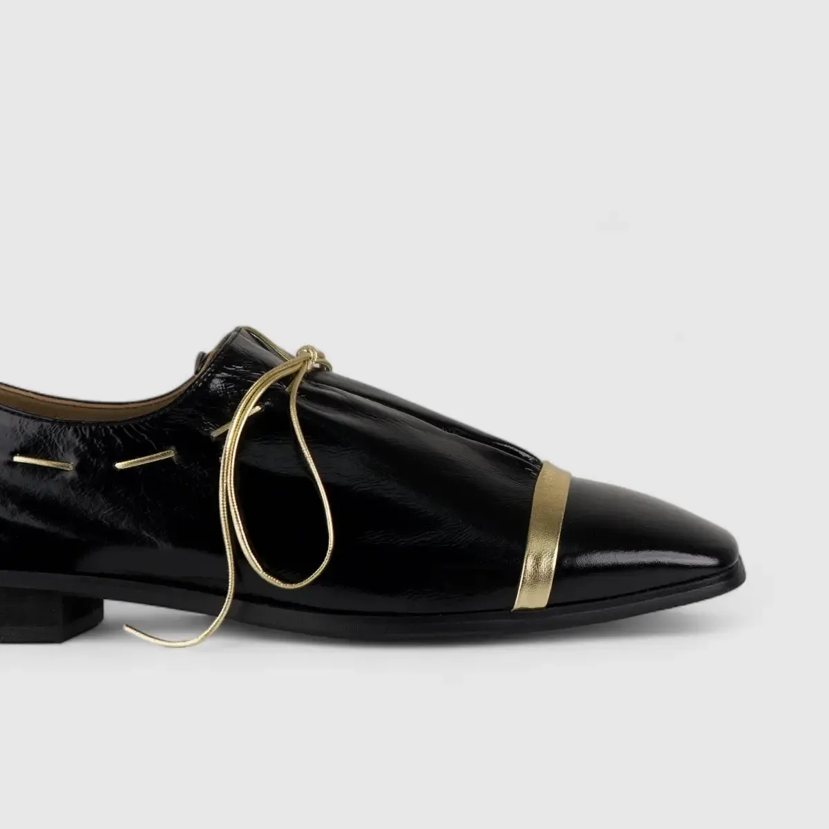 Morbido Leather Moc Pump Loafer Black HDS5-1