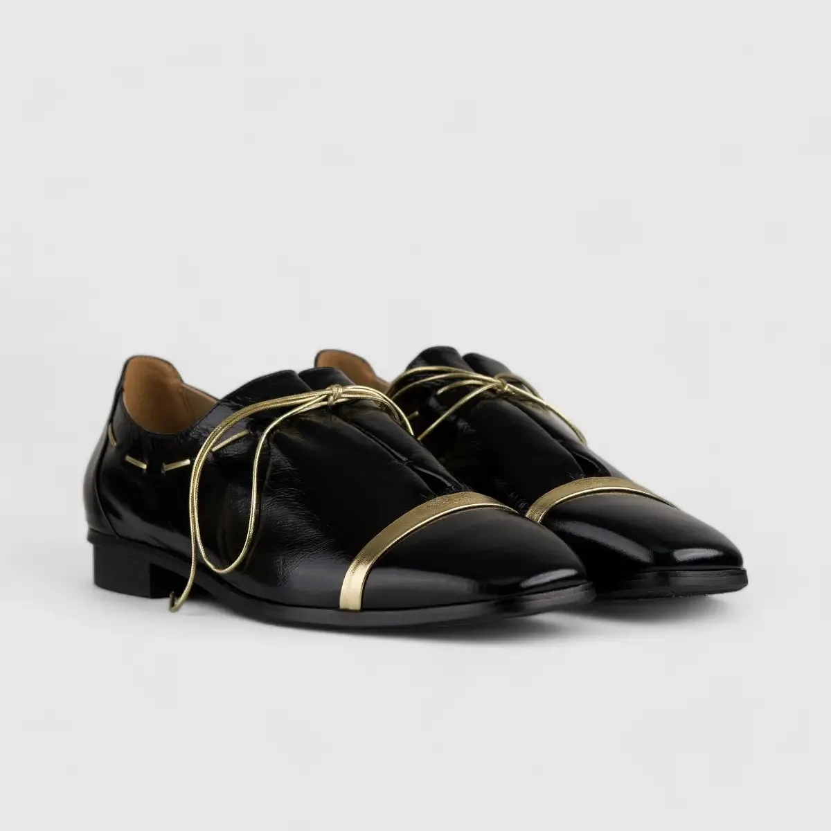 Morbido Leather Moc Pump Loafer Black HDS5-1