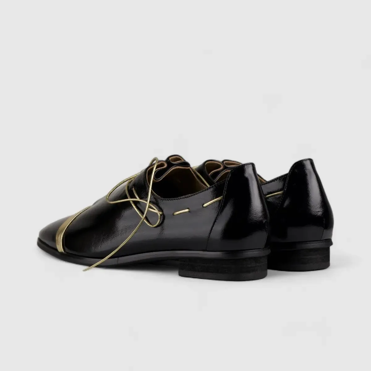 Morbido Leather Moc Pump Loafer Black HDS5-1