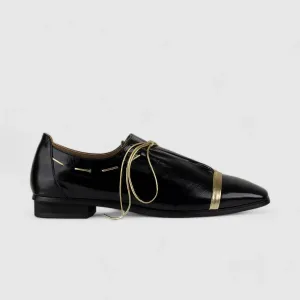 Morbido Leather Moc Pump Loafer Black HDS5-1