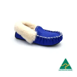 Ocean Blue & White Moccasins