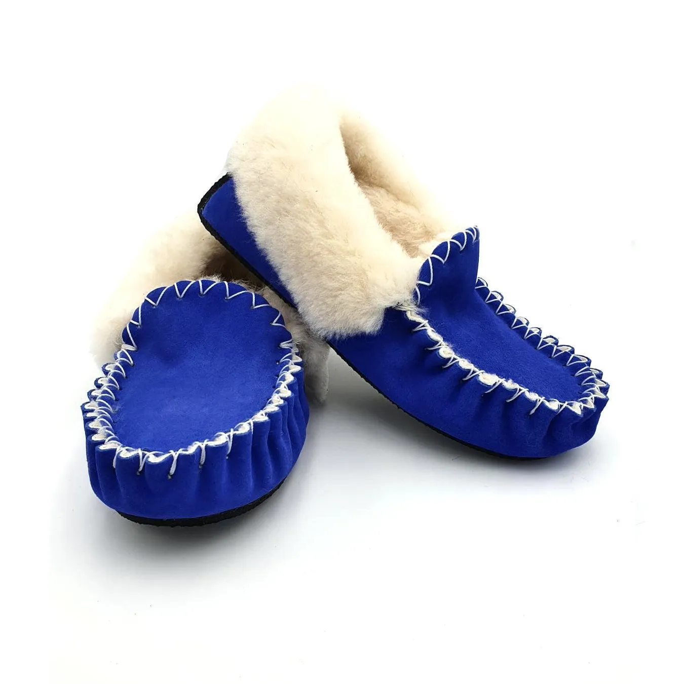 Ocean Blue & White Moccasins