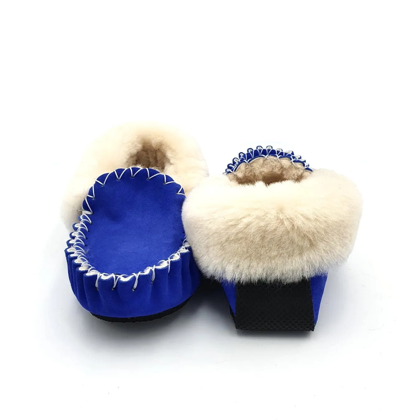 Ocean Blue & White Moccasins