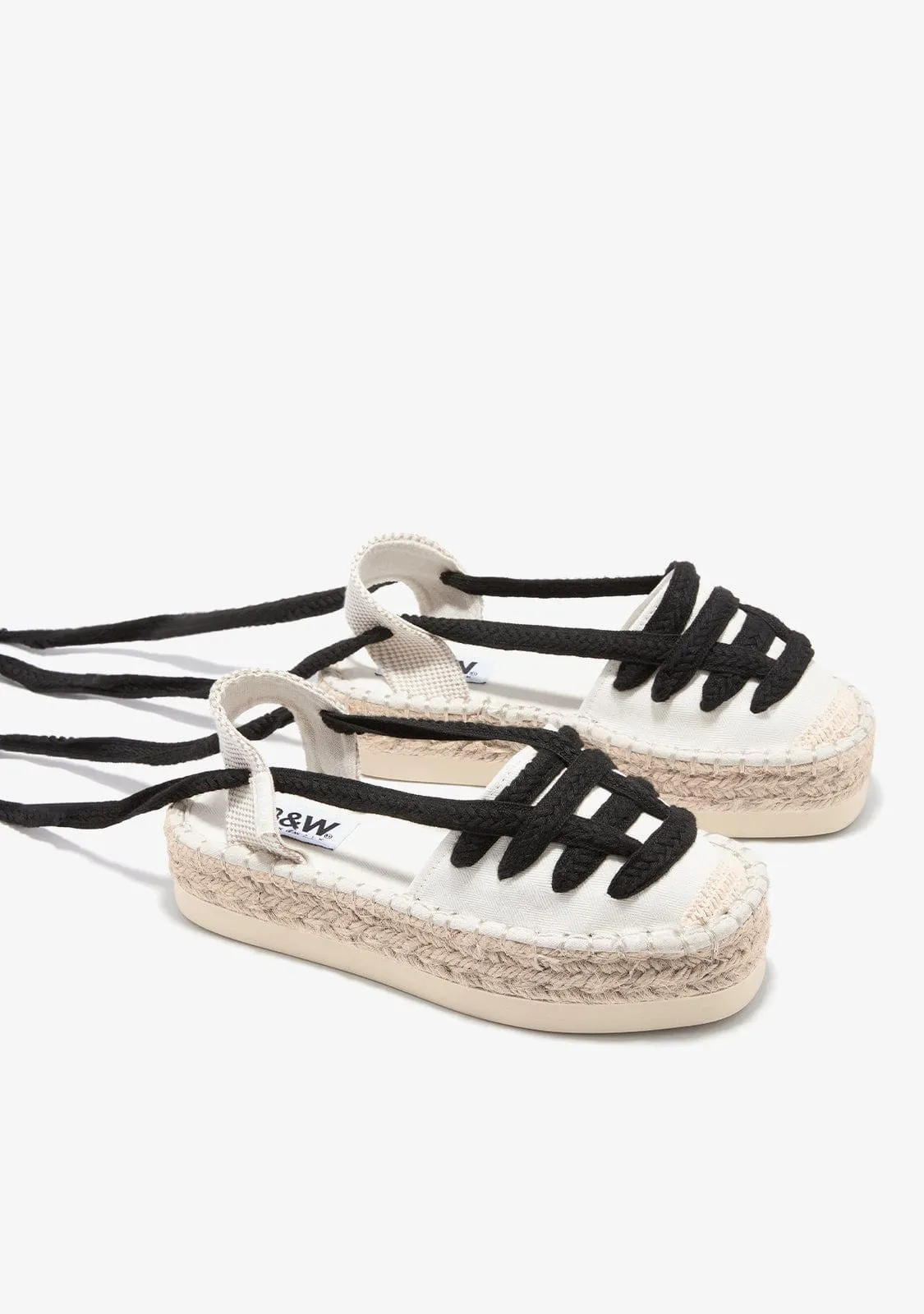 Off White Straps Espadrilles B&W