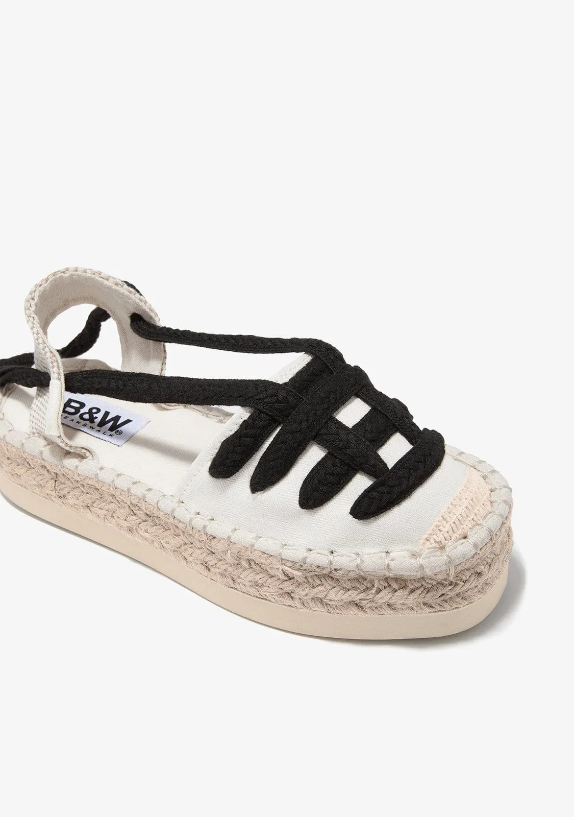Off White Straps Espadrilles B&W