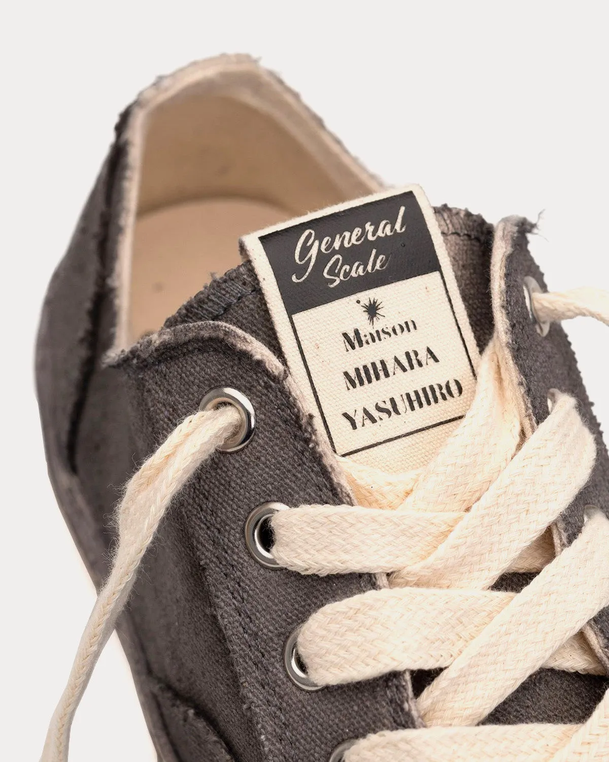 Past Sole Overdyed Canvas Black Low Top Sneakers