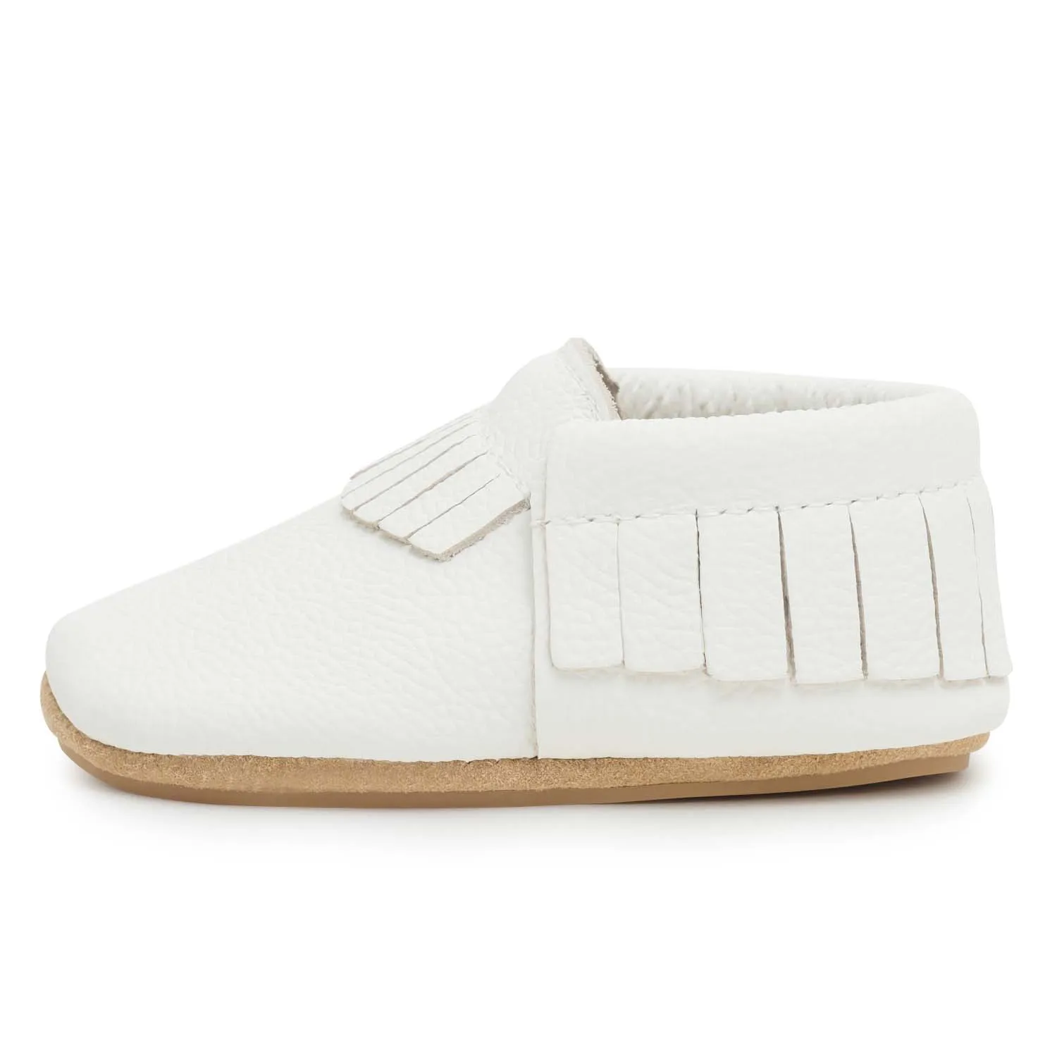 Pearl White Hard Sole Moccasins