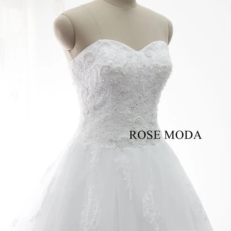 Rosemoda Chantilly Lace Ball Gown Wedding Dress