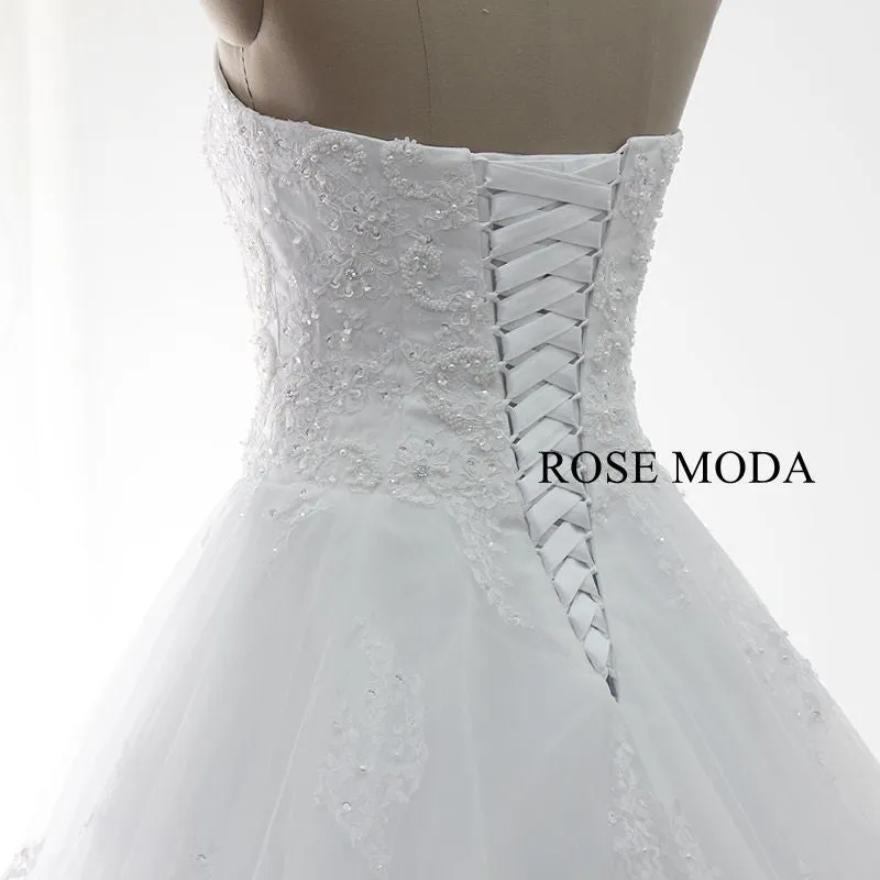 Rosemoda Chantilly Lace Ball Gown Wedding Dress
