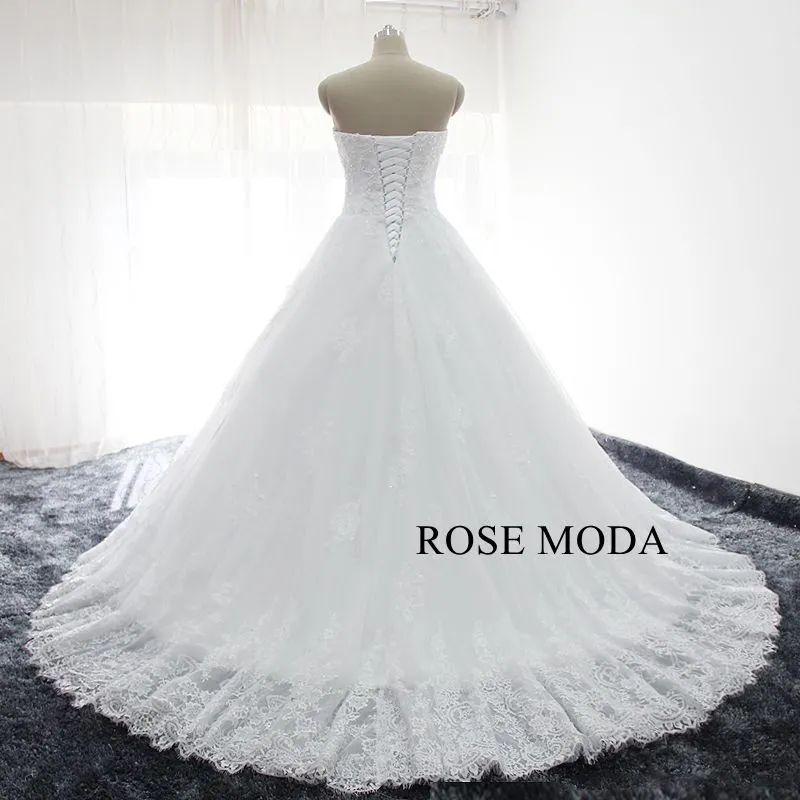 Rosemoda Chantilly Lace Ball Gown Wedding Dress