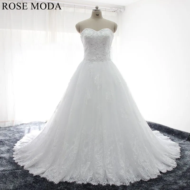 Rosemoda Chantilly Lace Ball Gown Wedding Dress