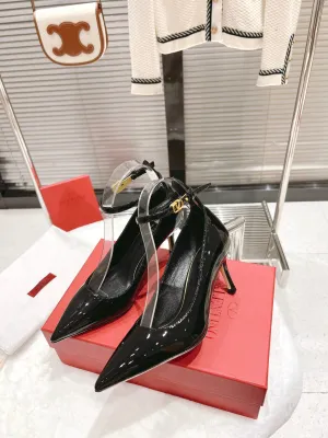 SE1003 VALENTINO GARAVANI TAN-GO PATENT LEATHER PUMP 75MM