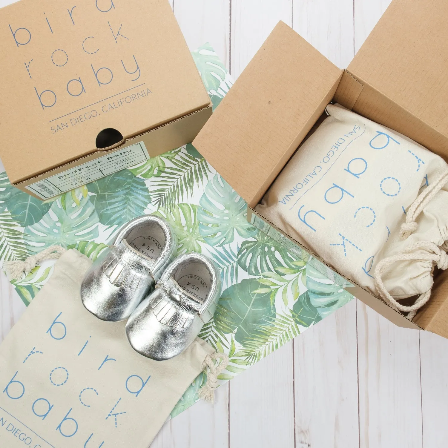 Silver Baby Moccasins