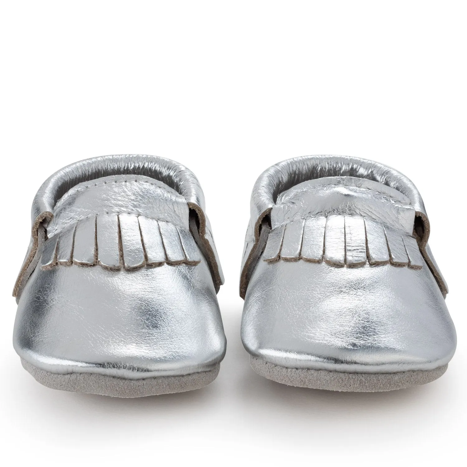 Silver Baby Moccasins