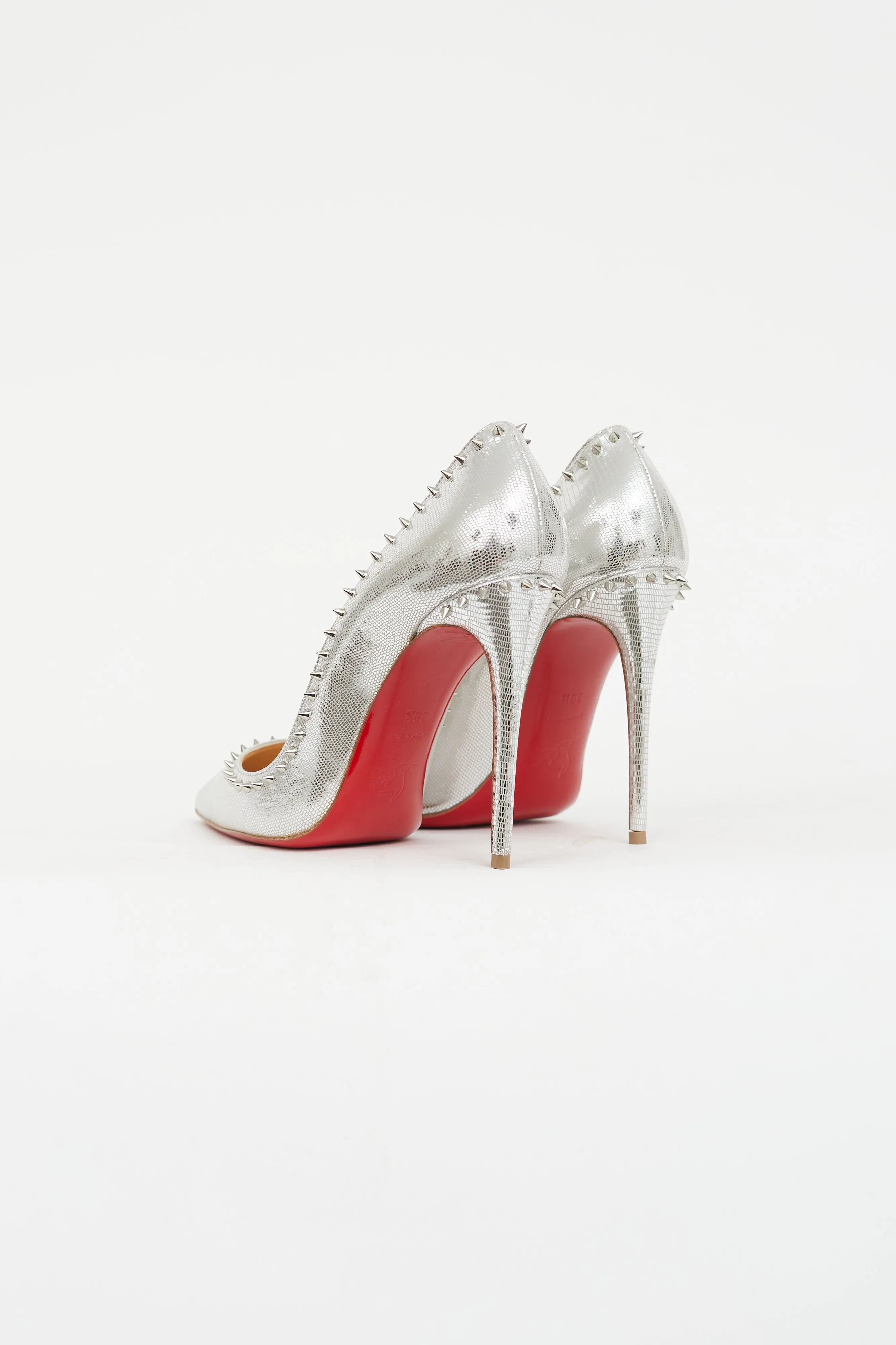 Silver Textured Studded Pump