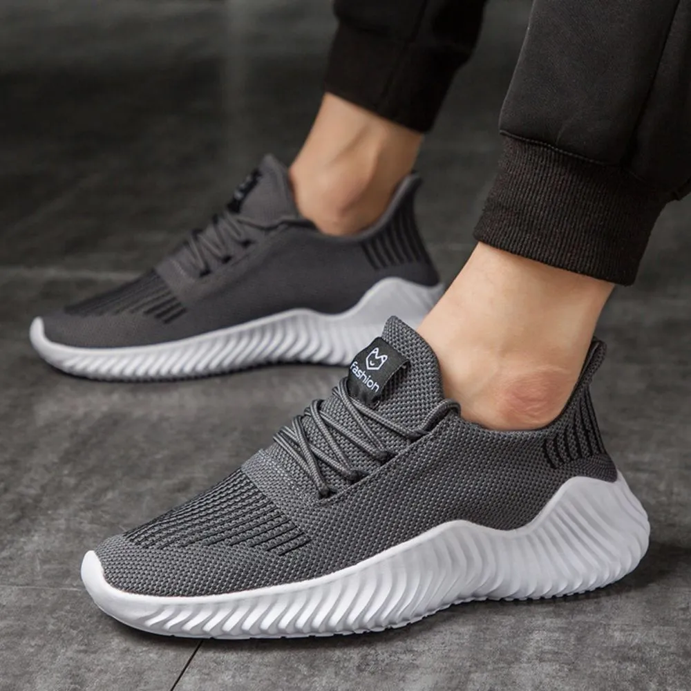 Sneakers Men's Outdoor Road Shoes Breathable Lightweight Non-Slip - Grey Size US10 = US44