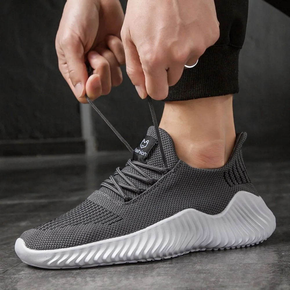 Sneakers Men's Outdoor Road Shoes Breathable Lightweight Non-Slip - Grey Size US10 = US44
