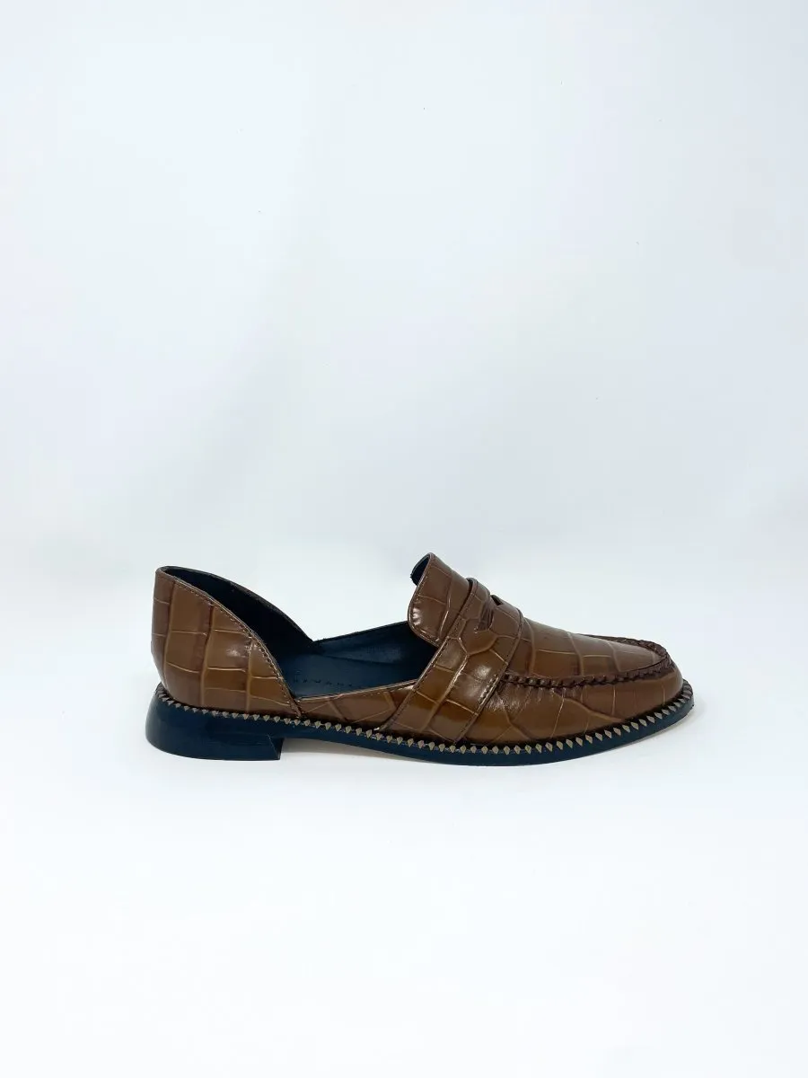 Tash in Hickory Embossed Croc