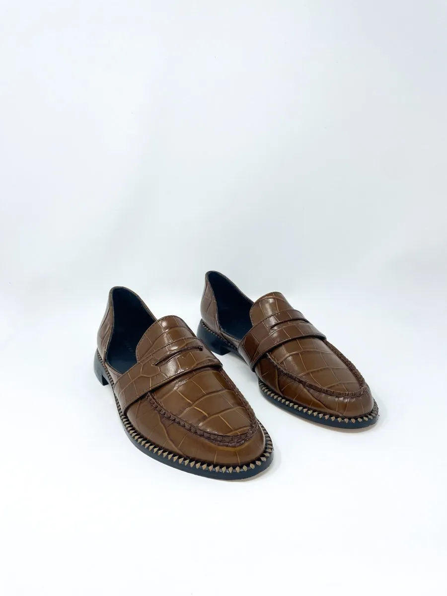 Tash in Hickory Embossed Croc