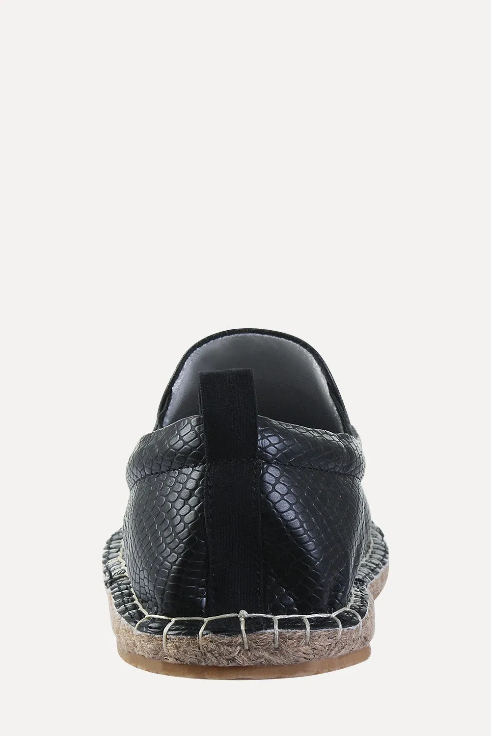 Textured Faux Leather Espadrilles