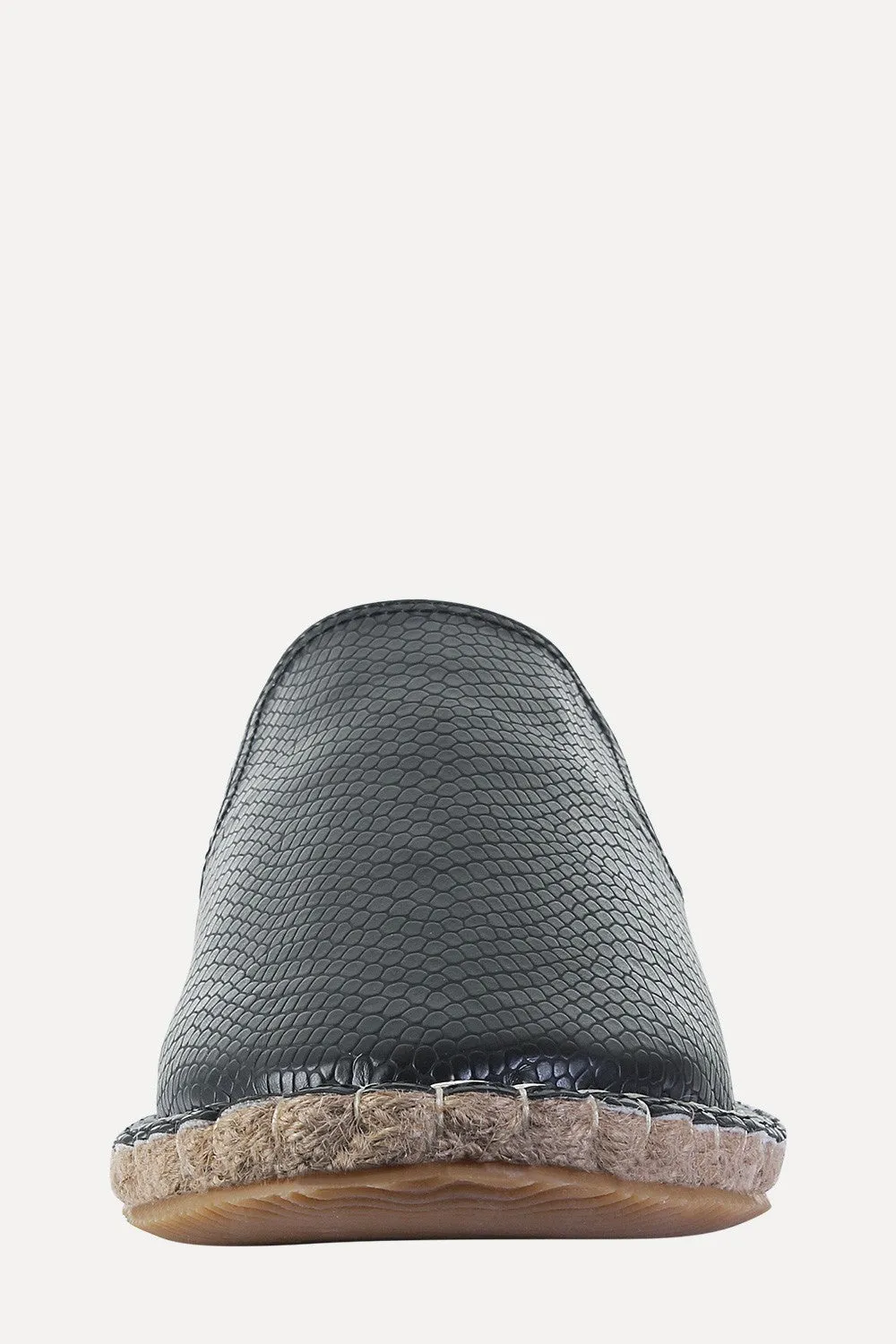 Textured Faux Leather Espadrilles