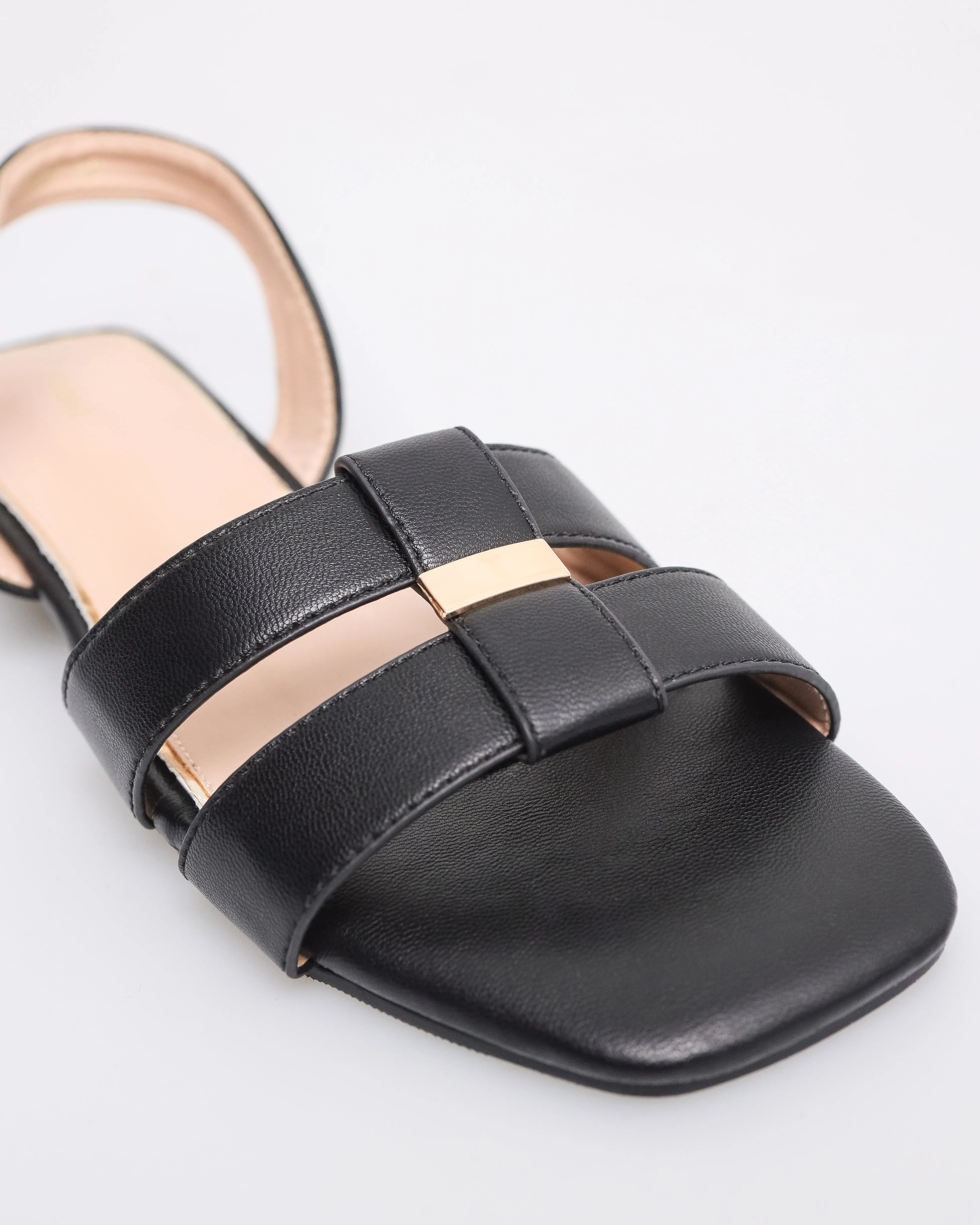 Tomaz NN357 Ladies Square Toe Slingback Flats (Black)